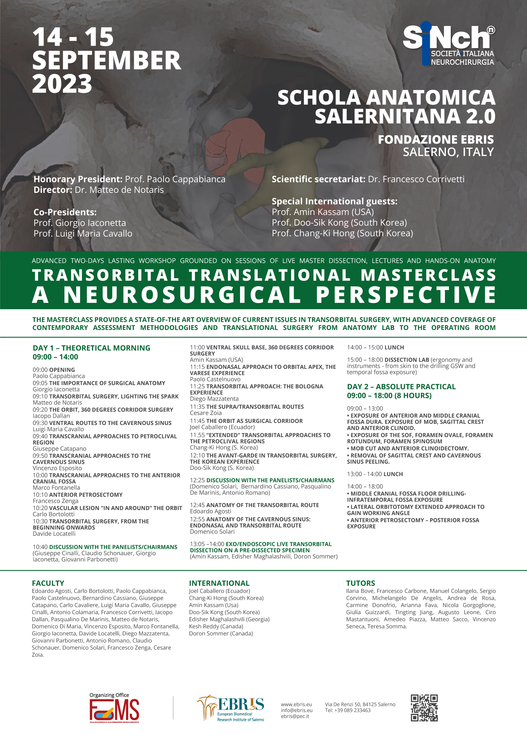 Schola Anatomica Salernitana 2 0 Transorbital Translational Masterclass