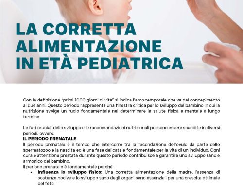 La corretta alimentazione in età pediatrica